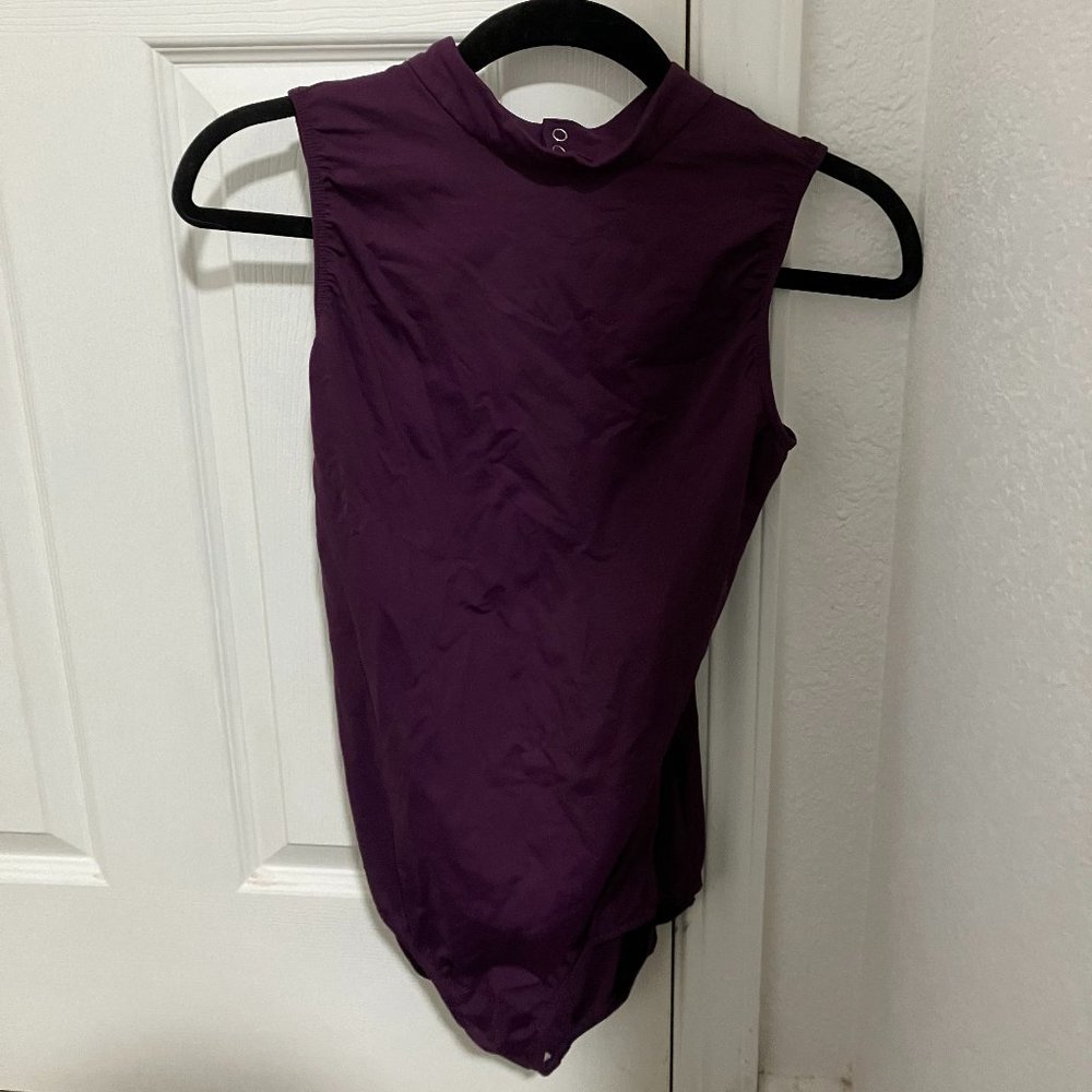 Purple high neck leotard